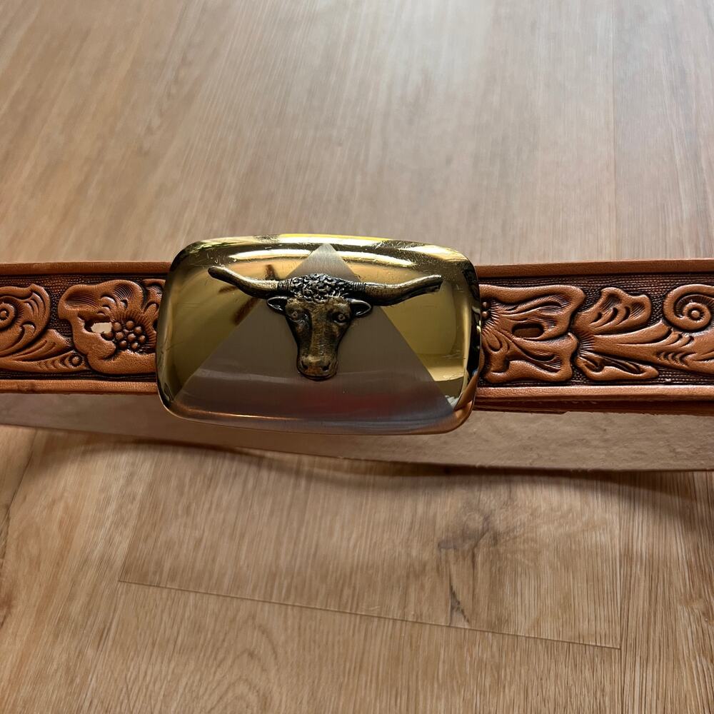 Chambers Belt Co. vintage buckle with belt Sz 30